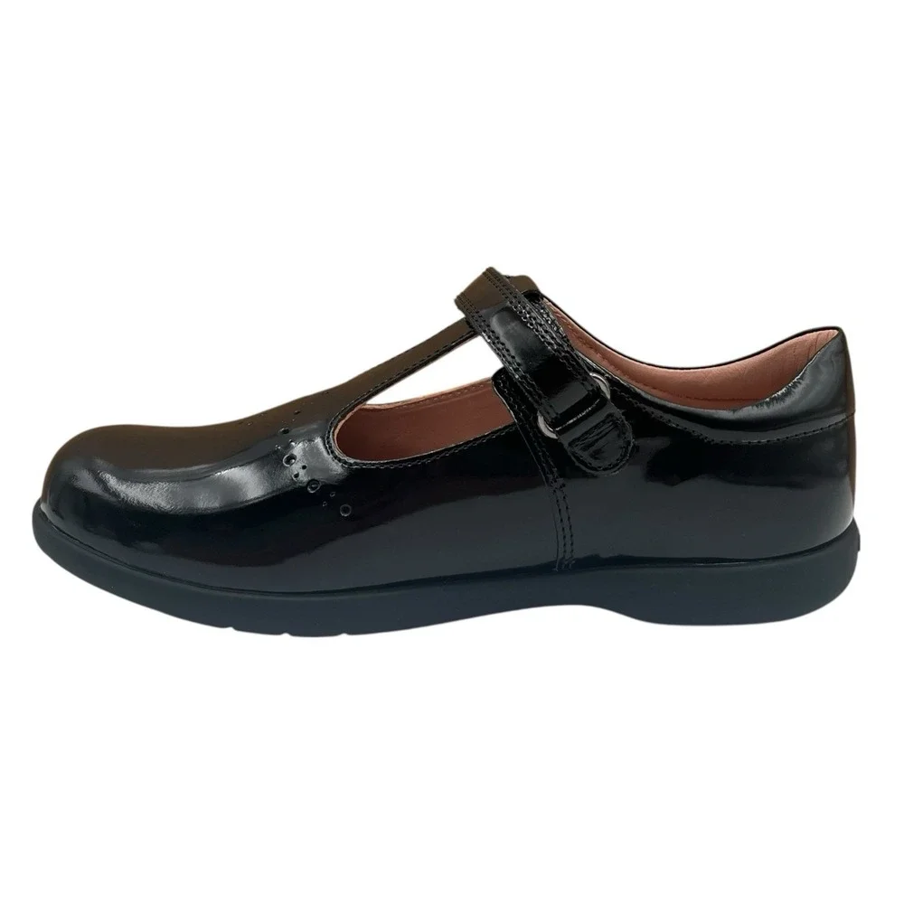 Geox Youth Big Girls Naimara T-strap‎ Dress School Shoes Size 3 Solid Black